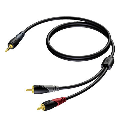 CLA711/3 Çift RCA (tos) jaktan tekli 3,5mm Stereo mini jaka 3.0 Metre kablo - 1